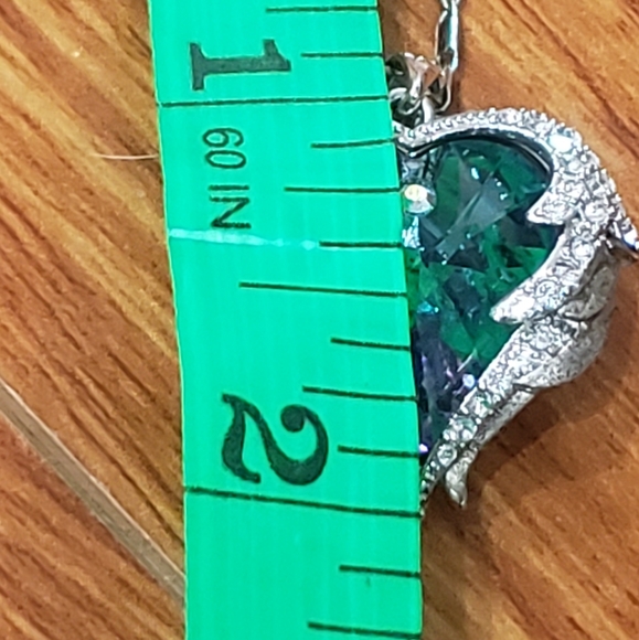 Angel Wings Love Silver White Zircon Sky Blue Crystal Pendant Necklace - Picture 11 of 13